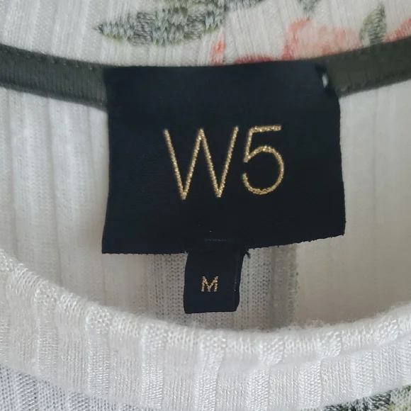 W5 Cream Ribbed Tank Top - Picture 2 of 3